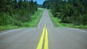 A highway on a spring day in Atlantic Canada