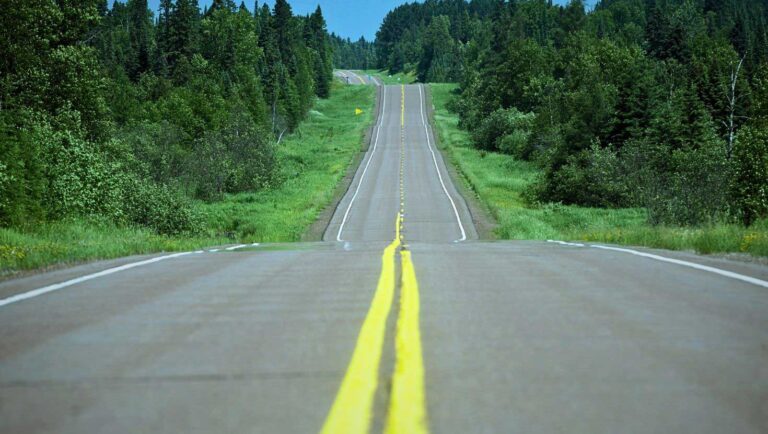 A highway on a spring day in Atlantic Canada