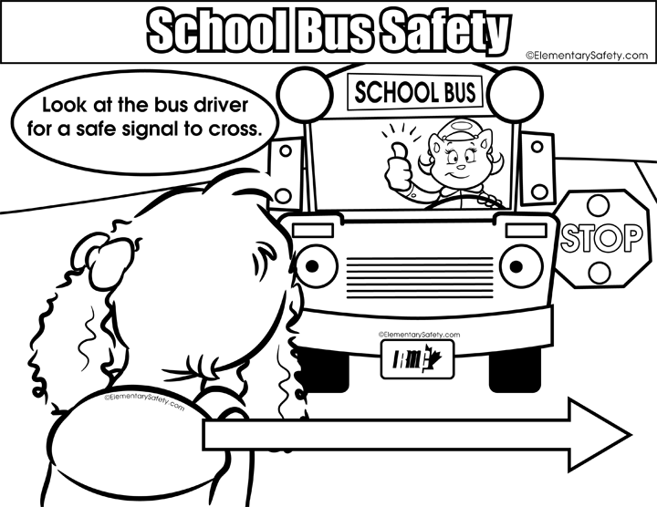A school bus safety colouring book