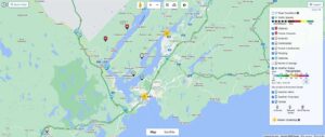 511 Weather and Traffic map for Saint John, New Brunswick.