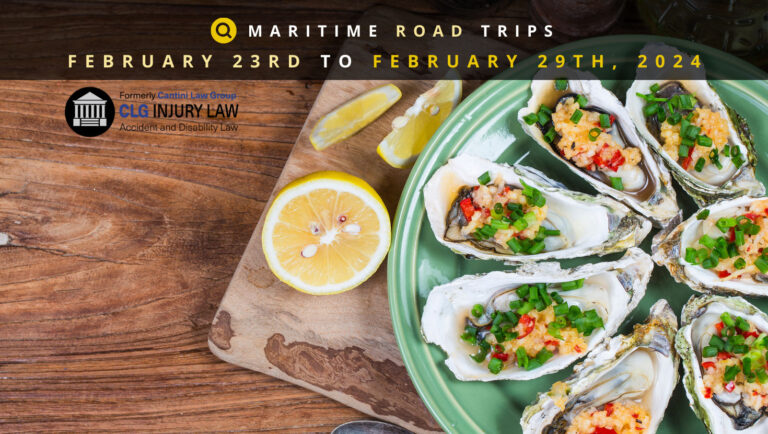 Continue on our journey of Maritime winter adventures as we navigate through Maritime Road Trips – Destination Drives for the Week of February 23rd to February 29th, 2024. There is a delicious looking plate of oysters