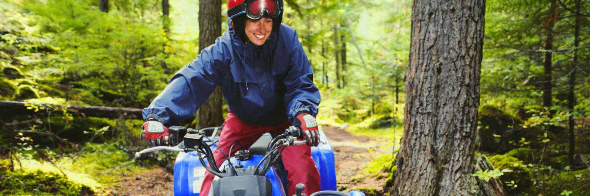 A lady atving on a trail in the maritimes