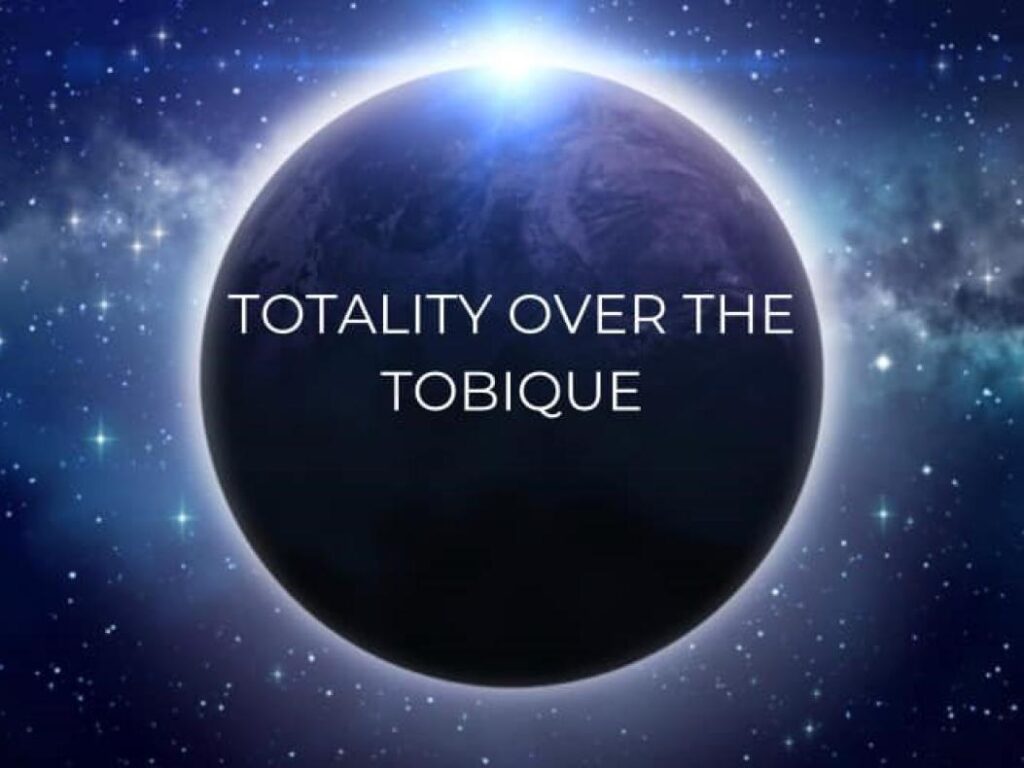 totality on the tobique 2024 eclipse logo